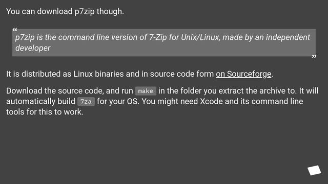 How can I install 7zip so I can run it from Terminal on OS X смотреть онлайн
