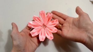 Beautiful Flowers Kanzashi/Большие цветы из ленты 5 см/Tutorial/D.I.Y