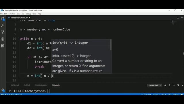 trimorphic number in python ? смотреть онлайн
