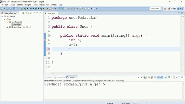 1. Programiranje - JAVA - ECLIPSE - prva aplikacija смотреть онлайн