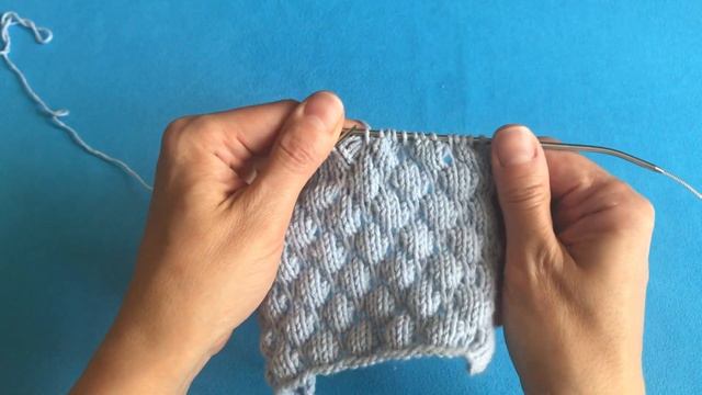 Простой узор спицами Пузырьки