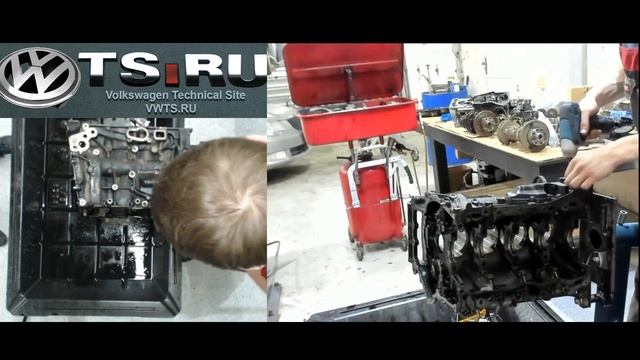Разборка двигателя CDAB 1.8TSI смотреть онлайн