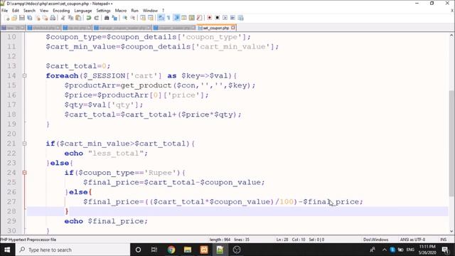 Step by step create an eCommerce website using PHP - Part 17 (Coupon Code Implementation) смотреть онлайн