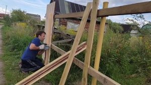 Деревянный забор своими руками. Как сделать Забор из досок.  #папанадаче