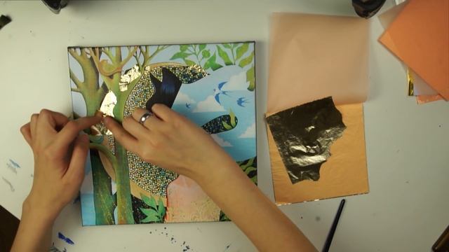 Как я клею поталь / how I glue gold leaf смотреть онлайн