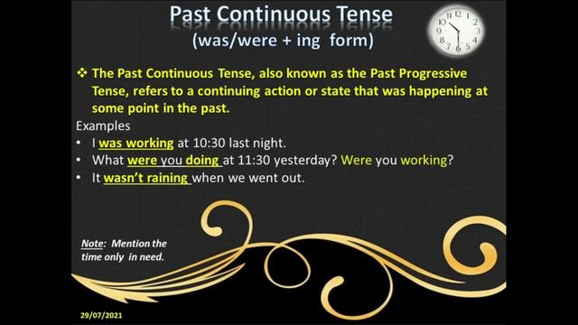 Spoken English Grammar Past & Past Continuous смотреть онлайн
