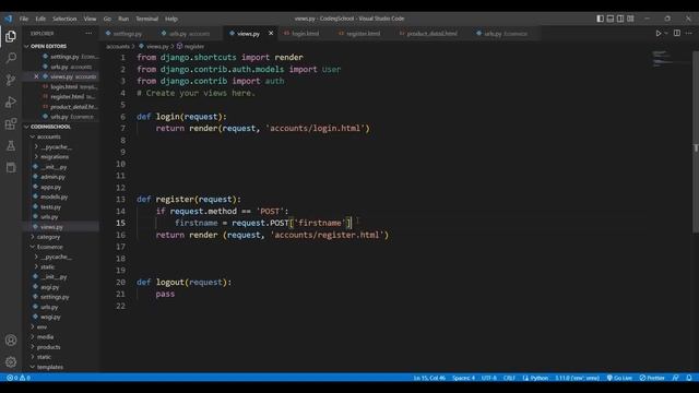 Build an Ecomerce Website with Python and Django Setup User Account смотреть онлайн