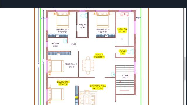 36×40 house plan | Ghar Ka naksha | 4 BHK house design | West face house plan смотреть онлайн