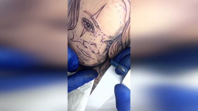 Татуировки от BLACK STYLE TATTOO! Cover Up. Девушка в стиле Чикано, по фото. смотреть онлайн