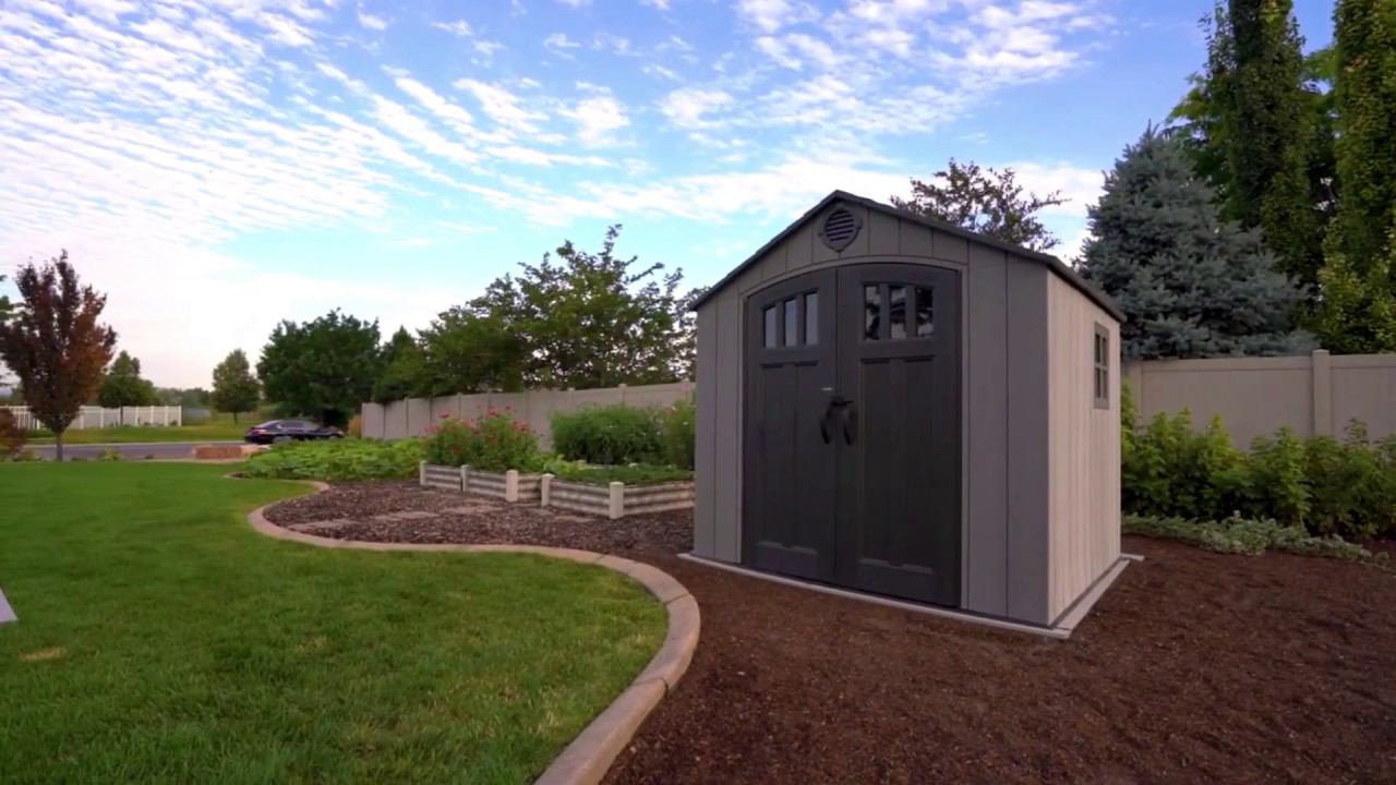 Пластиковый сарай WoodLook 2,4х2,2м среднего размера. Красивый хозблок для загородного дома. 60299. смотреть онлайн