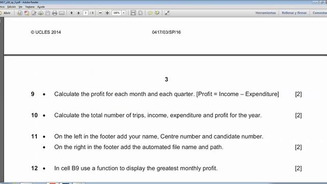 2016 igcse ICT Paper 3: Part 1 Excel смотреть онлайн