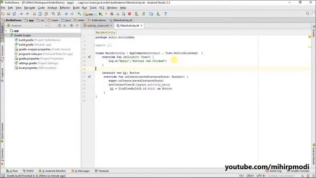 #18 Kotlin Android Tutorial | Button Click Part 2 смотреть онлайн
