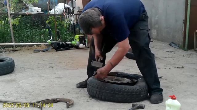 меняю скат на 13 , прицеп мотоблока. смотреть онлайн