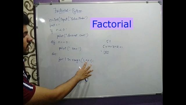 Python Programs | 2.Factorial Program in Python using for loop | In Telugu смотреть онлайн