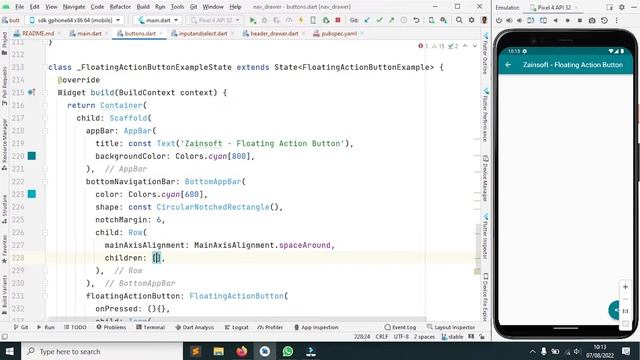 #7 Flutter Floating Action Button in Bottom Navigation Bar | Flutter Tutorials | Material Component смотреть онлайн