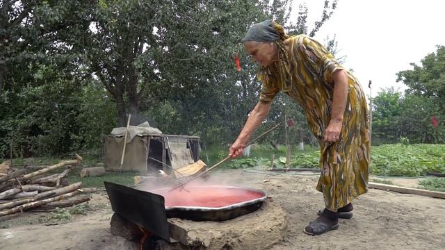 DAGESTAN Grandma Making WATERMELON HONEY. Dagestan Village Life