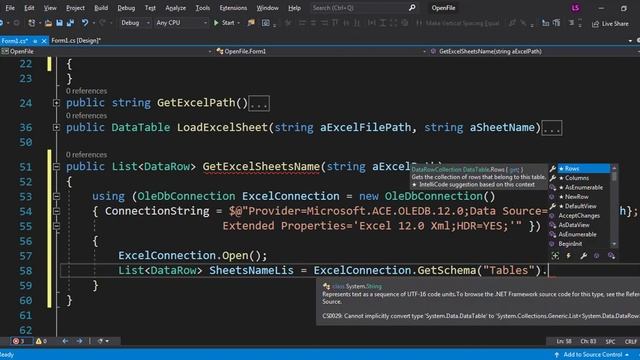 OleDb - Reading Sheets Name Of Excel File Automatically in C# смотреть онлайн