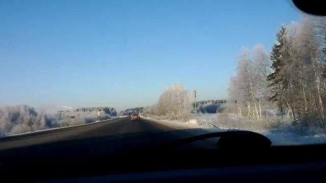 Зима. Дорога Ярославль - Рыбинск. Температура -20 смотреть онлайн