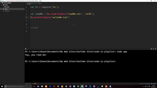 Node JS Tutorial for Beginners #9 - Reading & Writing Files (fs) смотреть онлайн