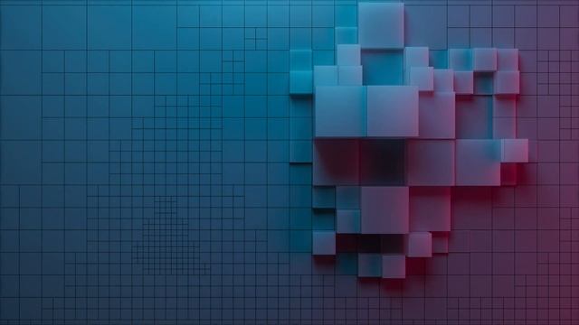 Downloadable 4K Live Wallpaper, Screensaver & VJ Loop | Blue & Magenta 3D Cube Surface