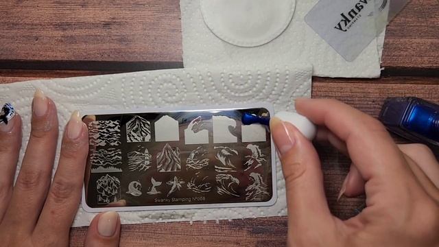?Лёгкий морской дизайн ногтей Обычными лаками ? ??Стемпинг с пластиной от Swanky Stamping смотреть онлайн