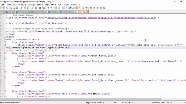 PHP CRUD In CodeIgniter Step By Step(Read Update Delete) смотреть онлайн