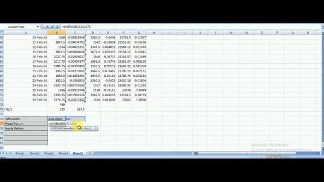 how to calculate Log Return, Mean Return, Yearly Return in the excel sheet смотреть онлайн
