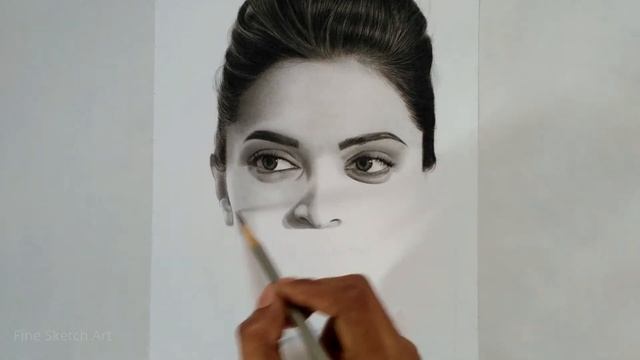 Deepika Padukone Drawing |Fine Sketch Art| смотреть онлайн