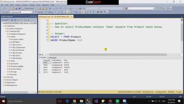 SQL SELECT FIELD CONTAINS KEYWORD смотреть онлайн