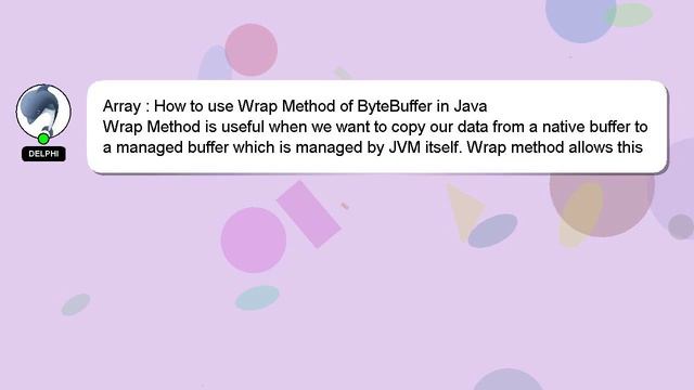 Array : How to use Wrap Method of ByteBuffer in Java смотреть онлайн