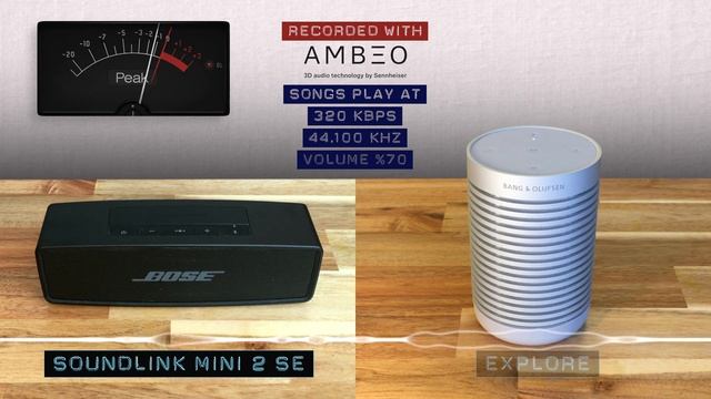 Bose SoundLink Mini 2 (SE) vs. Bang Olufsen Explore. Audio, music quality sound test. смотреть онлайн