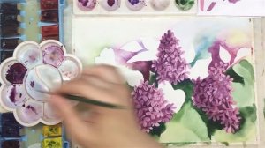 «Цветы. Сирень и бабочка» как нарисовать ?АКВАРЕЛЬ| Сезон 3-3 |Мастер-класс ДЕМО