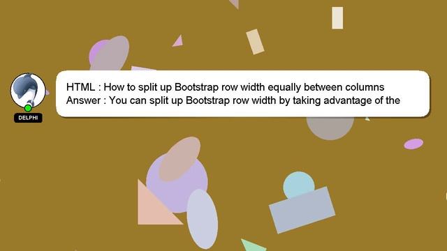 HTML : How to split up Bootstrap row width equally between columns смотреть онлайн