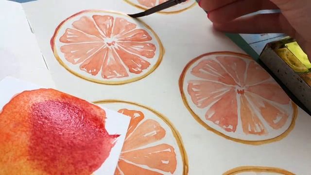 СКЕТЧ АКВАРЕЛЬЮ ДЛЯ НАЧИНАЮЩИХ. Апельсин за 5 минут) смотреть онлайн