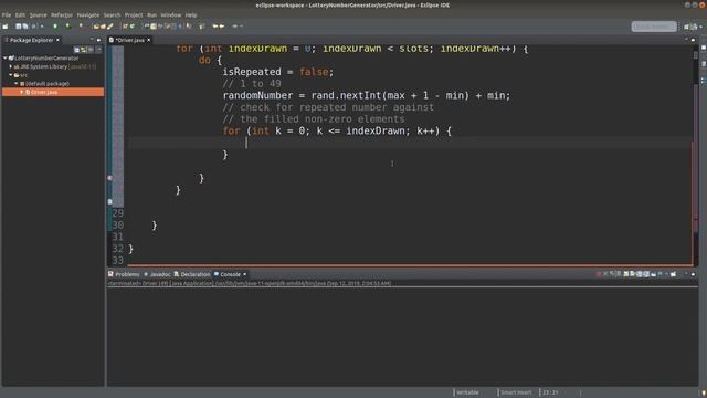 Lottery number generator - Java Example смотреть онлайн