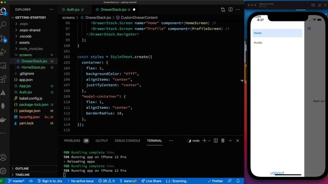 React Native Mobile Apps, Working With React Navigation Drawer Navigator And Authentication Flow смотреть онлайн