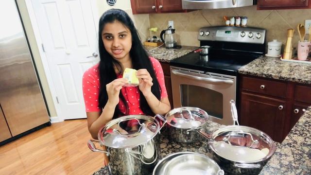 Stainless steel cookware set in tamil||cuisinart stainless steel 10 pcs set || USA tamil vlog смотреть онлайн