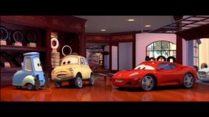 Cars Ferrari Luigi and Guido and of the movie scene