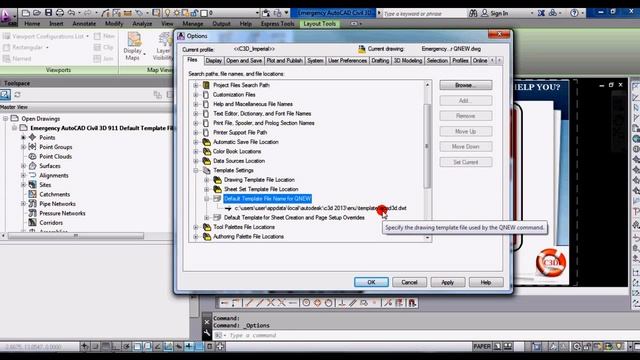 AutoCAD Civil 3D 911 Default Template File Name for QNEW смотреть онлайн