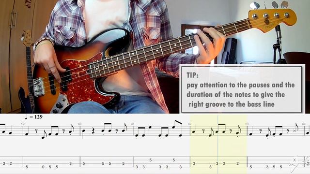 Billy Joel - Uptown Girl BASS COVER + PLAY ALONG TAB + SCORE смотреть онлайн
