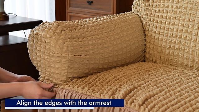 How to install Stretch Sofa Cover Skirt Style Couch Slipcover by Subrtex смотреть онлайн