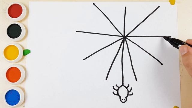 How to draw a spider web? Как нарисовать паутина паука? o'rgimchak qanday chiziladi? смотреть онлайн