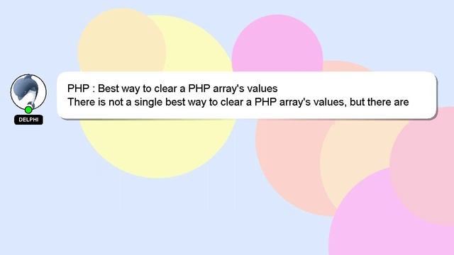 PHP : Best way to clear a PHP array's values смотреть онлайн
