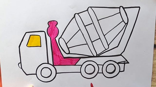 How to draw a concrete truck mixer for kids | Easy drawing | Drawing and Painting | วิธีวาด | หน้าส смотреть онлайн