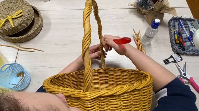 Прочная ручка для корзины. Мастер класс. смотреть онлайн