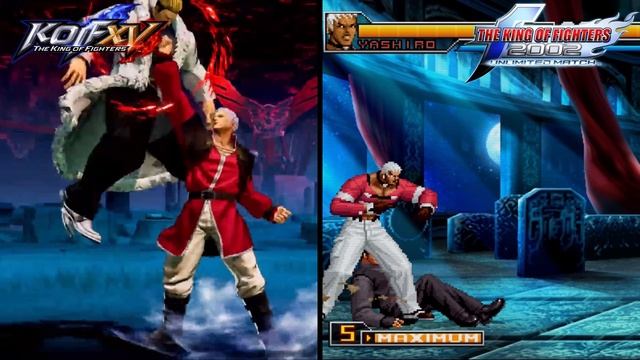 KOF XV - TEAM AWAKENED OROCHI COMPARISON WITH KOF 2002 UM