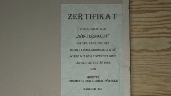 Leuchtbild Hundertwasserhaus in Wien MEISTER FRIEDENSREICH HUNDERTWASSER