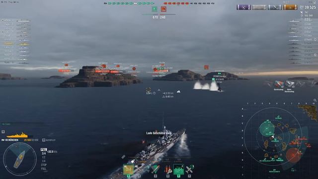 World of Warships -- Tier-VII-Cruiser "München" , HE-Spammer with 4x2 150mm-Guns смотреть онлайн