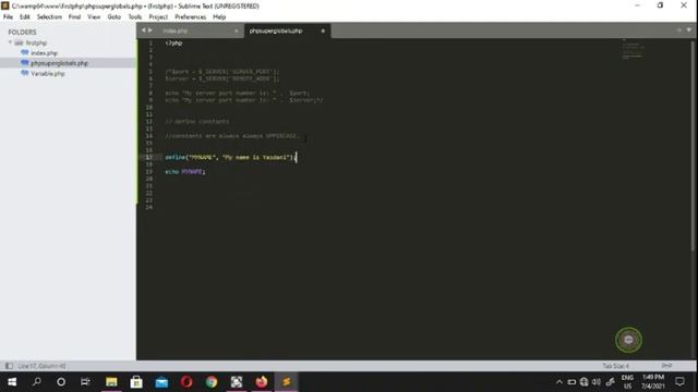 Use Define function in PHP смотреть онлайн