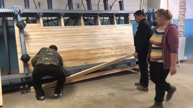 Cращенный щит березовый больших размеров. Холодный пресс. смотреть онлайн